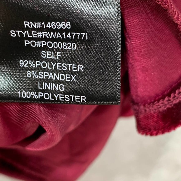 Crystal Doll Wine Burgundy Velvet Juniors' Knot - Picture 7 of 12